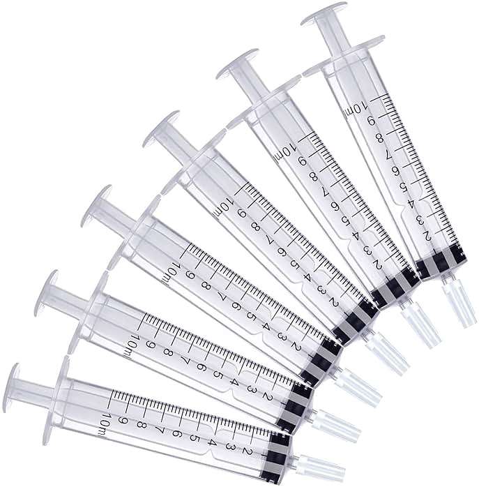 10ml Syringe for Liquid, 10cc Syringes Without Needle, Individually Wrapped, Pack of 12 - Image 1