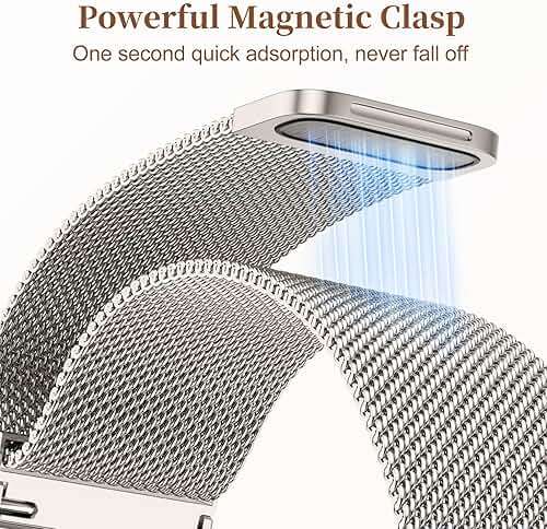 Getino Mesh Loop Compatible with Apple Watch Bands for Women 40mm 41mm 42mm 44mm 45mm 46mm 49mm 38mm Series 11 10 9 8 7 6 5 4 3 2 SE Ultra, Metal Stainless Steel Magnetic Strap iWatch Bands, Starlight - Image 5