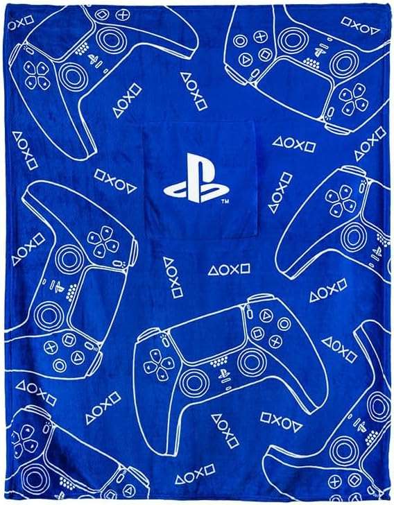 Paladone PlayStation 2-in-1 Cushion Blanket - Officially Licensed Travel Blanket, Foldable Soft Fluffy Throw, Compact Design for Gaming Room or Bedroom Decor - Image 3