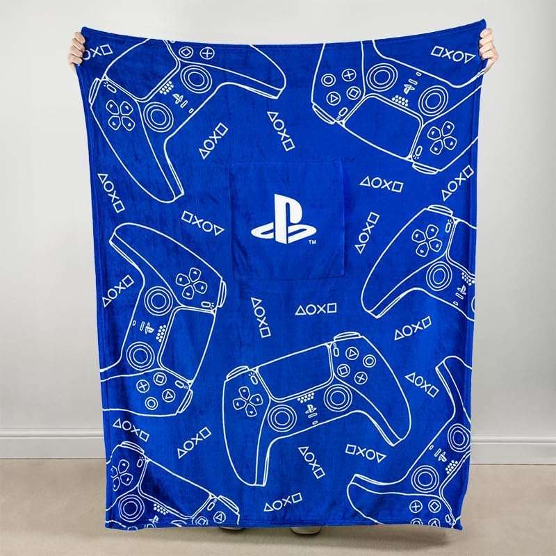 Paladone PlayStation 2-in-1 Cushion Blanket - Officially Licensed Travel Blanket, Foldable Soft Fluffy Throw, Compact Design for Gaming Room or Bedroom Decor - Image 4