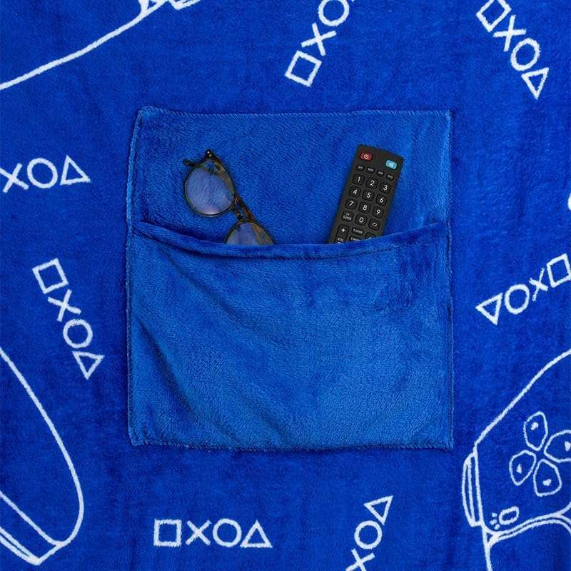 Paladone PlayStation 2-in-1 Cushion Blanket - Officially Licensed Travel Blanket, Foldable Soft Fluffy Throw, Compact Design for Gaming Room or Bedroom Decor - Image 5