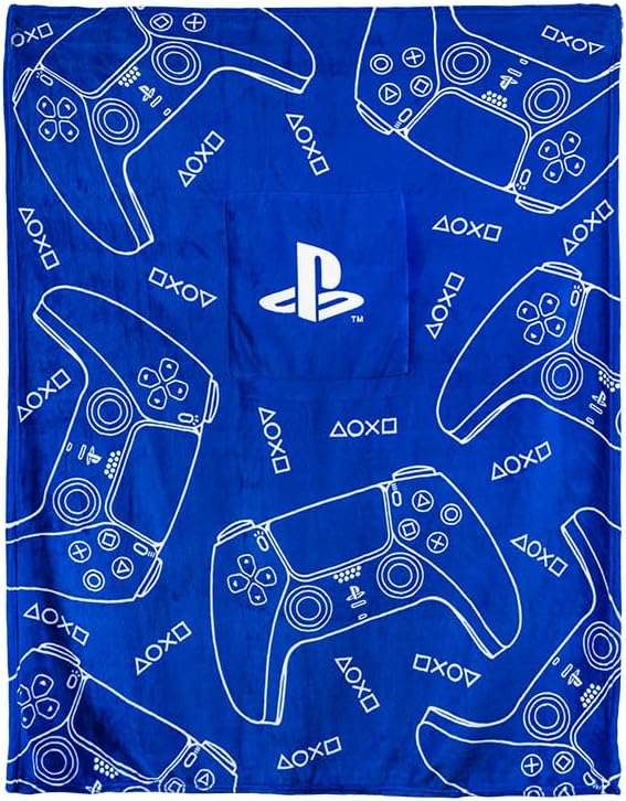 Paladone PlayStation 2-in-1 Cushion Blanket - Officially Licensed Travel Blanket, Foldable Soft Fluffy Throw, Compact Design for Gaming Room or Bedroom Decor - Image 9