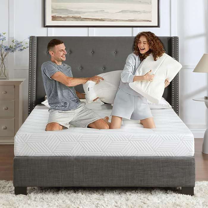 Twin Size Mattress Gel Memory Foam Bed Mattress in a Box Medium Firm and Good Support Removable and Washable Design Breathable Fabric Small Compression Packaging for Kids and Adults - Image 1