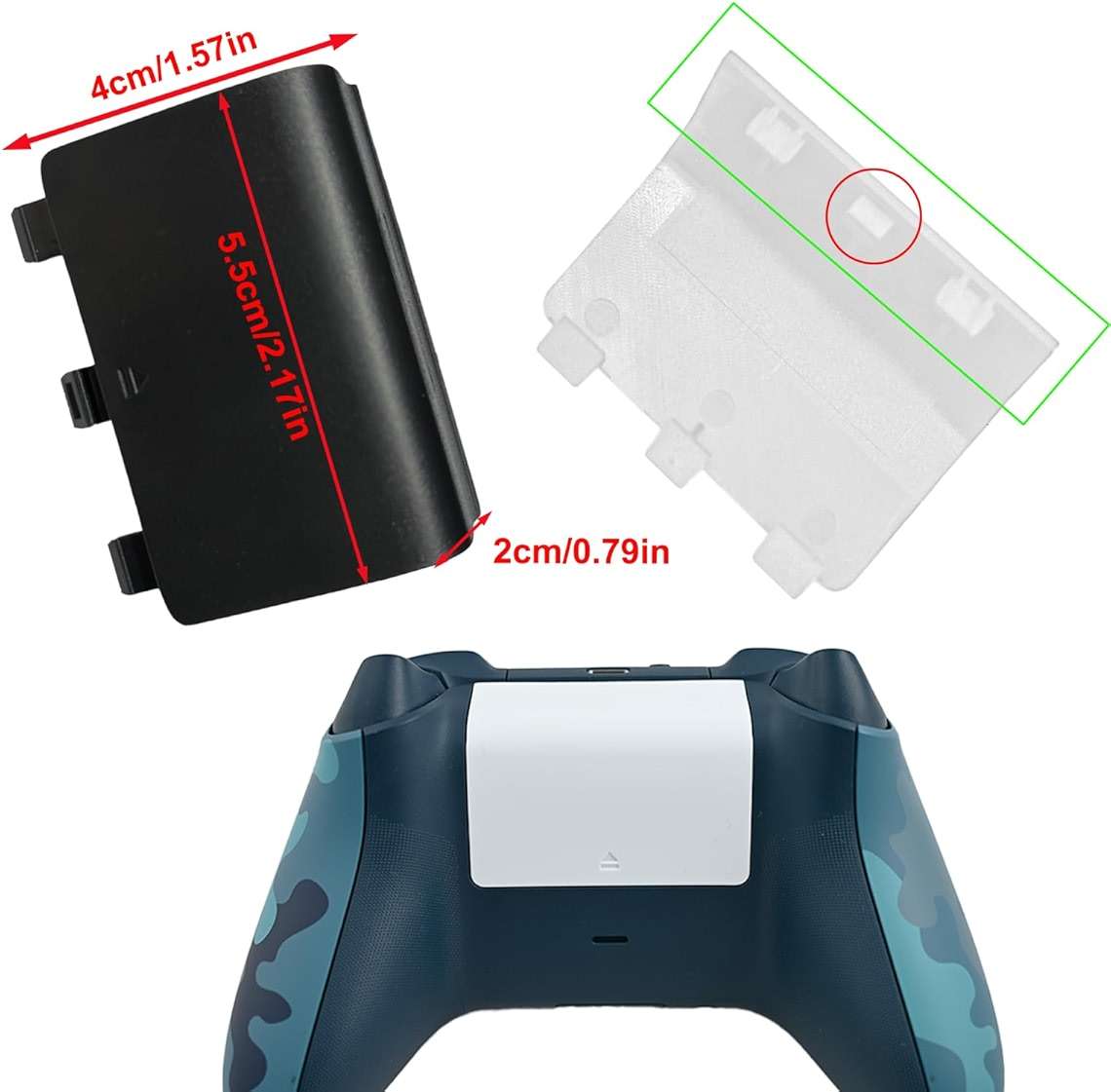 4 Pack Battery Cover for Xbox Series X/S Controller Cover[NOT for Xbox One & One X/S]Battery Back Cover for Xbox Series X/S Controller,Battery Back Shell Covers Replacement for Xbox Series X/S - Image 4