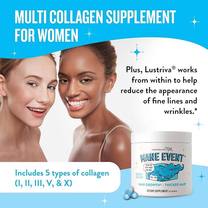 Legendairy Milk Hair Growth Vitamins for Women - Biotin for Hair Growth with Collagen & Lustriva, Hair Loss Products & Supplements for Thinning, Thicker, Fuller, Stronger Skin & Nails, Mane Event™ - Image 6
