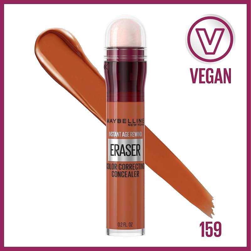 Maybelline Instant Age Rewind Instant Eraser Color Correcting Concealer, Crease-Resistant Coverage, Up to 12HR Moisturizing Wear, Orange Color Corrector, 159, 1 Count - Image 2
