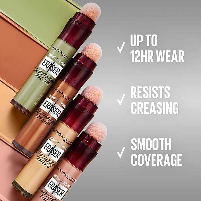 Maybelline Instant Age Rewind Instant Eraser Color Correcting Concealer, Crease-Resistant Coverage, Up to 12HR Moisturizing Wear, Orange Color Corrector, 159, 1 Count - Image 4
