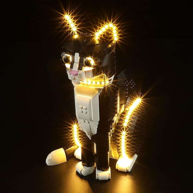LED Lights Compatible with Lego Ideas Tuxedo Cat 21349 Building Blocks - Not Included The Model- Cat Gift Idea - Image 8