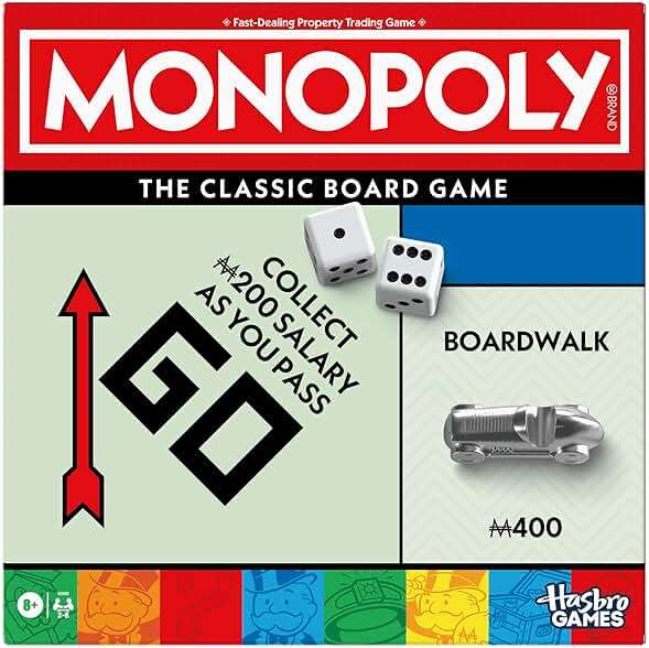 Monopoly Board Game | Classic Game with Storage Tray and Larger Tokens | Ages 8+ | 2 to 6 Players | Family Games for Kids and Adults | Kids Gifts - Image 1