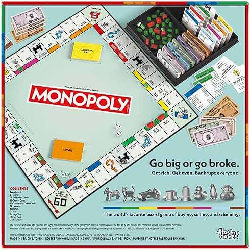 Monopoly Board Game | Classic Game with Storage Tray and Larger Tokens | Ages 8+ | 2 to 6 Players | Family Games for Kids and Adults | Kids Gifts - Image 2