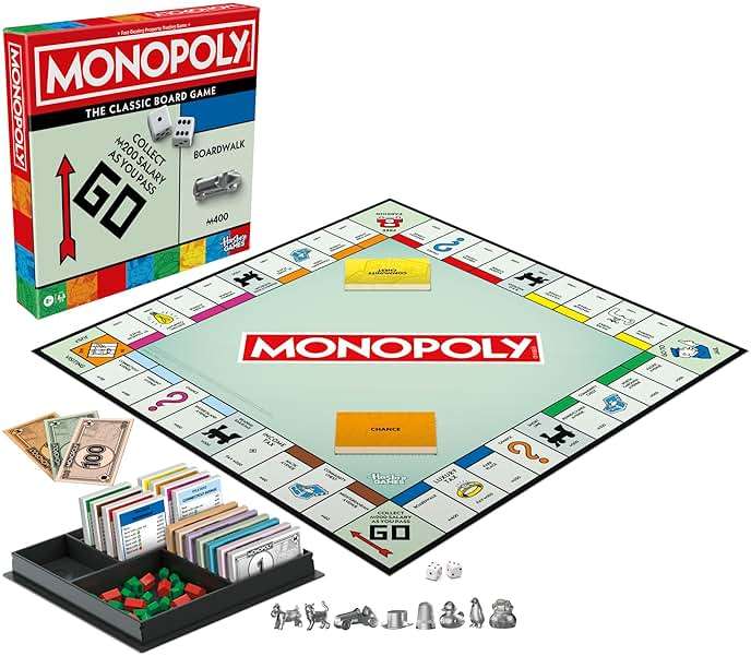 Monopoly Board Game | Classic Game with Storage Tray and Larger Tokens | Ages 8+ | 2 to 6 Players | Family Games for Kids and Adults | Kids Gifts - Image 14