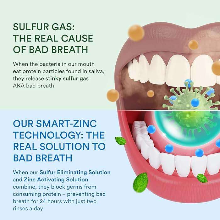 SmartMouth Clinical Zinc Activated Mouthwash - Anti-Plaque & Anti-Gingivitis for Healthy Gum Support - All-Day Fresh Breath - Alcohol-Free, Sugar-Free, & Gluten-Free - Clean Mint - 32 fl oz - Image 6