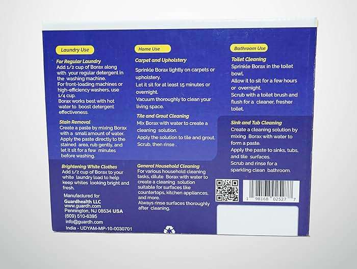 GuardH Borax Multipurpose Cleaner 750g 30 Sachets Natural Mineral Laundry Booster and Household Cleaning Powder for Stains Odor and Grout Eco-Friendly Pre-Measured Cleaning Packs - Image 2
