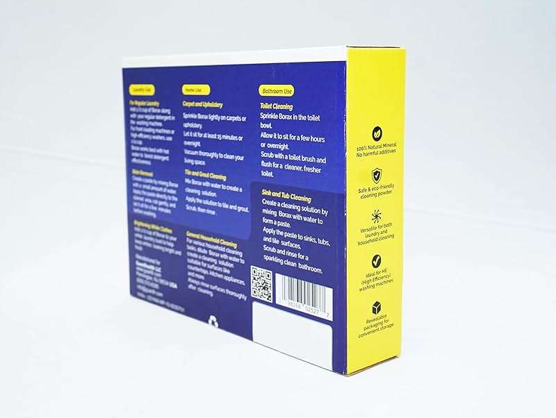 GuardH Borax Multipurpose Cleaner 750g 30 Sachets Natural Mineral Laundry Booster and Household Cleaning Powder for Stains Odor and Grout Eco-Friendly Pre-Measured Cleaning Packs - Image 4