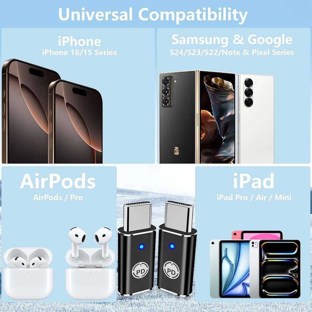 【Apple MFi Certified】Lightning to USB-C Adapter, Stuffcool 4Pack Lightning Female to Type-C Male Digital Converter Type-C Fast Charge Connector for iPhone 17/17 Air/17 Pro/17 Pro Max/16/16 Pro/15/iPad - Image 6