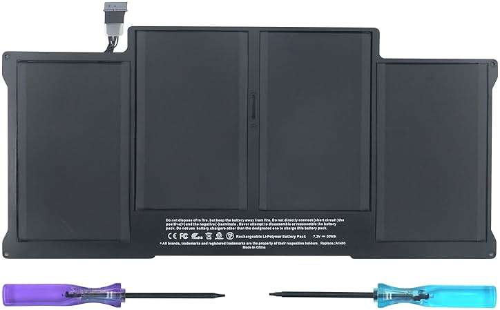 A1466 A1405 Laptop replacement Battery for MacBook Air 13 inch A1466 (Mid 2012、Mid 2013、Early 2014、Early 2015、2017) A1369 (Late 2010、Mid 2011 Version) fits A1466 A1369 A1496-7.3V 50Wh/6800mAh - Image 1