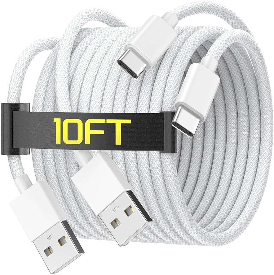 10FT Car Carplay Cable for iPhone 17 16, 2 Pack [Apple MFi Certified] 60W USB A to USB C Fast Charging Cable Woven Car Charger Cord Compatible for iPhone 17/17 Pro/17 Pro Max/Air/16 Pro Max/15 Pro Max - Image 1