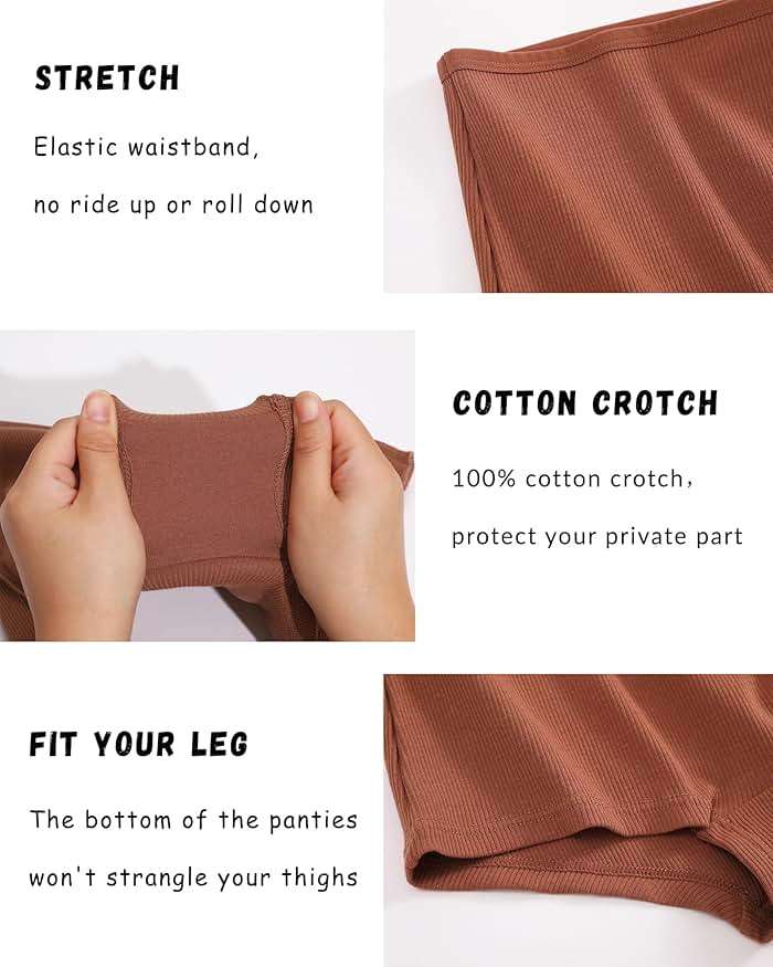 ALL OF ME Cotton Underwear for Women Boyshort Panties Full Coverage Boxer Briefs Stretch Boy Short Undies 6 Pack - Image 5