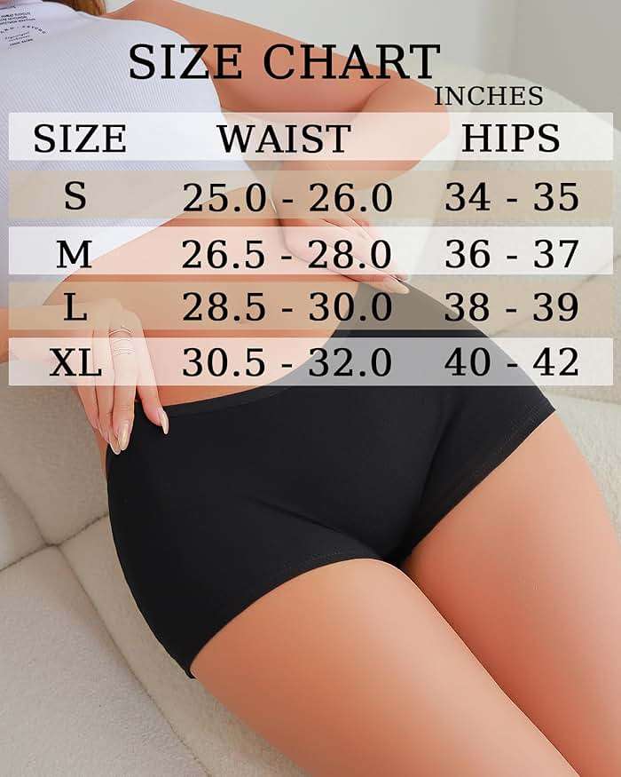 ALL OF ME Cotton Underwear for Women Boyshort Panties Full Coverage Boxer Briefs Stretch Boy Short Undies 6 Pack - Image 6
