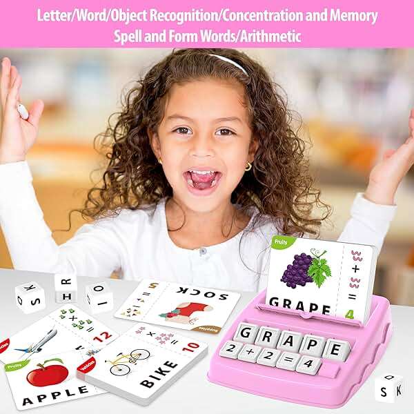 Yolscue Montessori Matching Letter Games,Educational Toys for 3-8 Year Olds Boys Girls,Alphabet Learning Toys for Kids Ages 3-8 Years,Birthday Party Gifts for 3-8 Year Olds Boys Girls(Pink) - Image 2