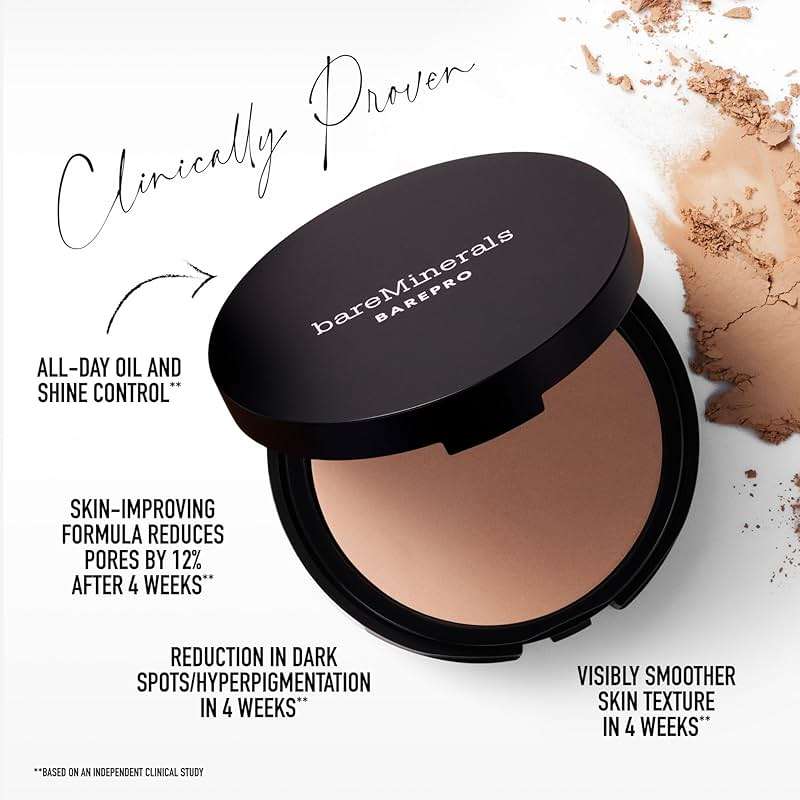 bareMinerals Barepro Skin-Perfecting Powder Foundation, Matte Pressed Powder Foundation Full Coverage, Oil Control, Dermatologist-Tested, Longwear Mineral Matte Complexion - Image 3