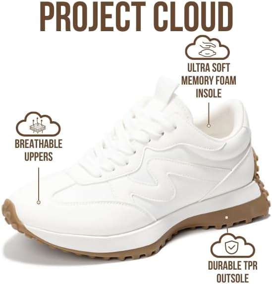 Project Cloud Trendy Fashion Sneakers for Women 2026 - Memory Foam and Non-Slip Comfortable Casual Ladies Shoes for Womens Fashion Sneakers - Lightweight Lace-up Shoes (Lecco) - Image 2