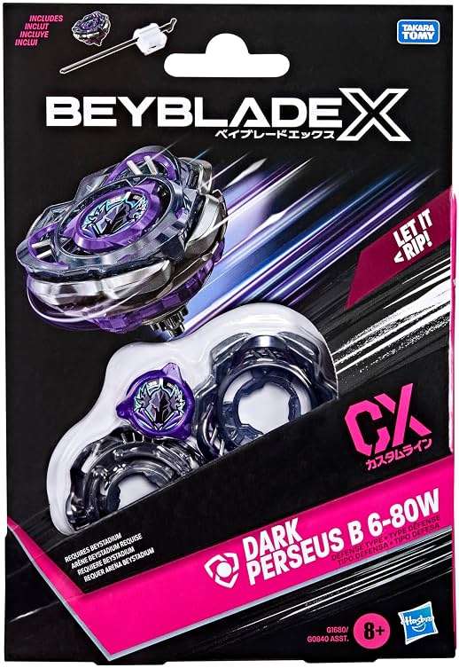 Bey Blade X Dark Perseus B 6-80W CX Starter Pack Set, Defense Type Top and Launcher; Authentic Takara Tomy Battle Tops Games, Toys for Boys and Girls 8+ - Image 4