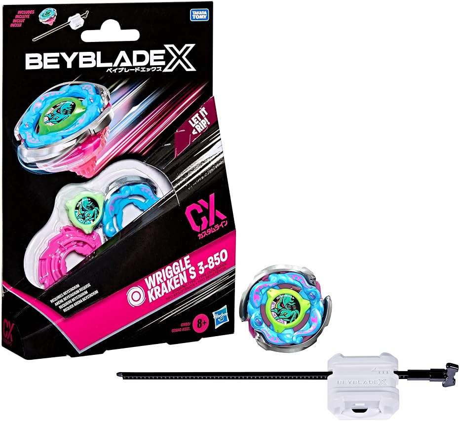 Beyblade X Wriggle Kraken S 3-85O CX Starter Pack Set, Takara Tomy Stamina Type Top and Launcher, Battling Tops Game Toys, Ages 8+ - Image 1