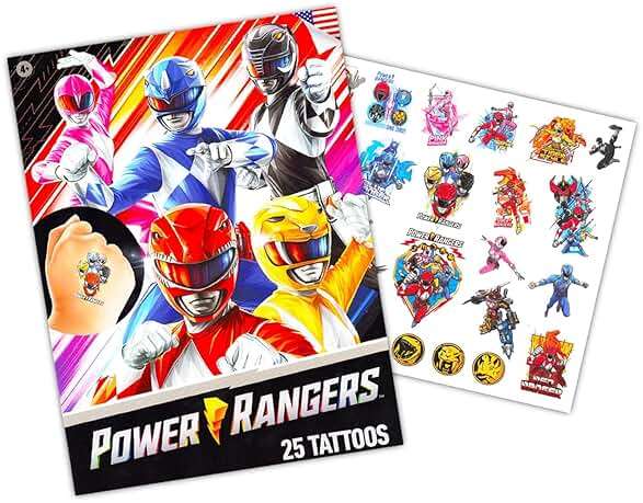 Power Rangers Towel Set for Kids - Bundle with 27" x 54" Towel, Tattoos, Stickers and More | Power Rangers Pool and Bathroom Set - Image 3