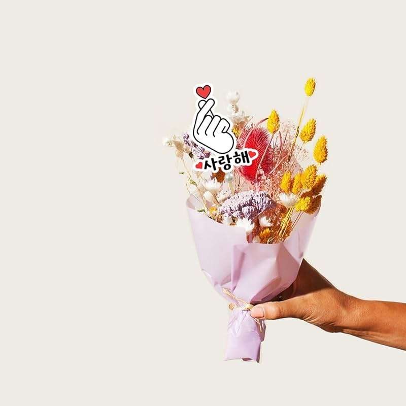 JJJ Design Set of 12 Korean Finger Heart Cupcake topper K-pop Finger Heart Saranghae Topper korean themed party decorations Korean I Love You Topper 사랑해 - Image 6