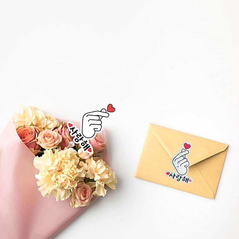 JJJ Design Set of 12 Korean Finger Heart Cupcake topper K-pop Finger Heart Saranghae Topper korean themed party decorations Korean I Love You Topper 사랑해 - Image 7
