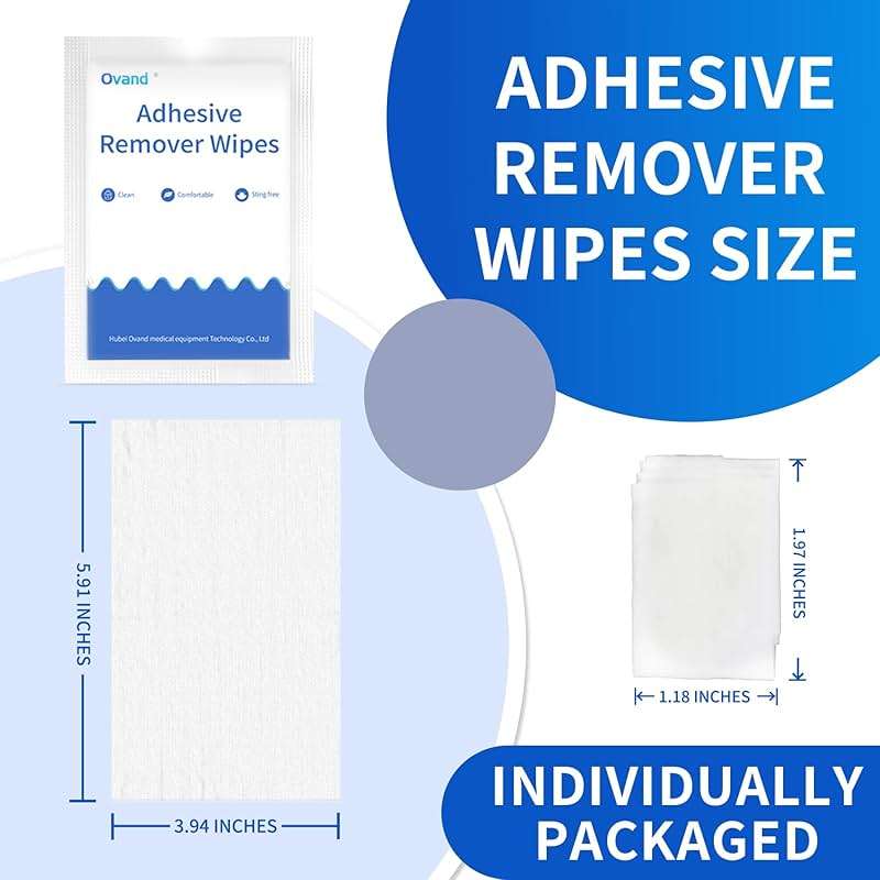 40 Pcs Adhesive Remover Wipes - Adhesive Tape Remover Pads,Premium Adhesive Tape Remover Pads,Adhesive Remover for Skin from Bandages,Tapes, and Ostomy Adhesives - Image 2