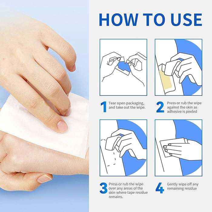 40 Pcs Adhesive Remover Wipes - Adhesive Tape Remover Pads,Premium Adhesive Tape Remover Pads,Adhesive Remover for Skin from Bandages,Tapes, and Ostomy Adhesives - Image 7