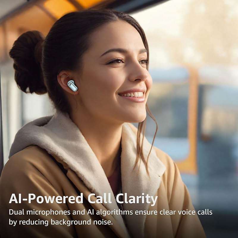TOZO Crystal Pods Hybrid Active Noise Cancelling Wireless Earbuds, 10mm Drivers Deep Bass, 4 Mics Smart ENC AI Calls, Real-Time AI Translation, 32 EQ via App, Bluetooth 5.4, Crystal Design - Image 4