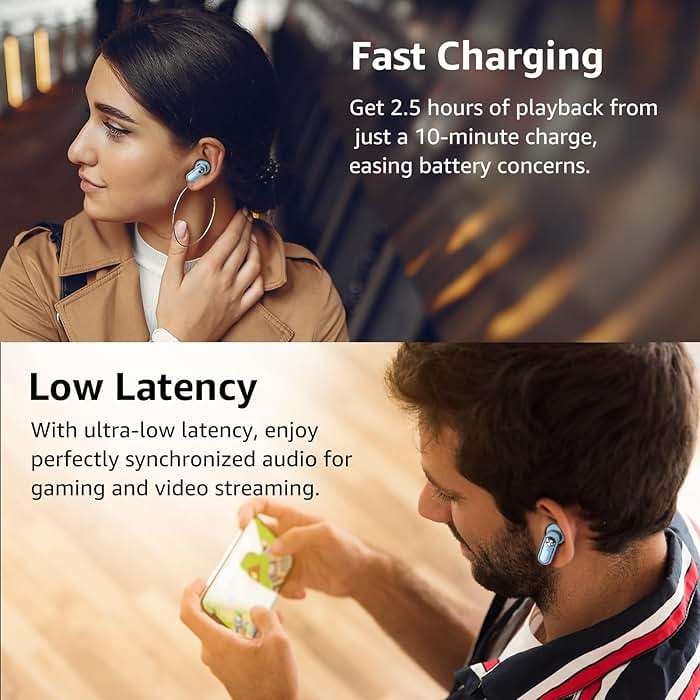 TOZO Crystal Pods Hybrid Active Noise Cancelling Wireless Earbuds, 10mm Drivers Deep Bass, 4 Mics Smart ENC AI Calls, Real-Time AI Translation, 32 EQ via App, Bluetooth 5.4, Crystal Design - Image 7