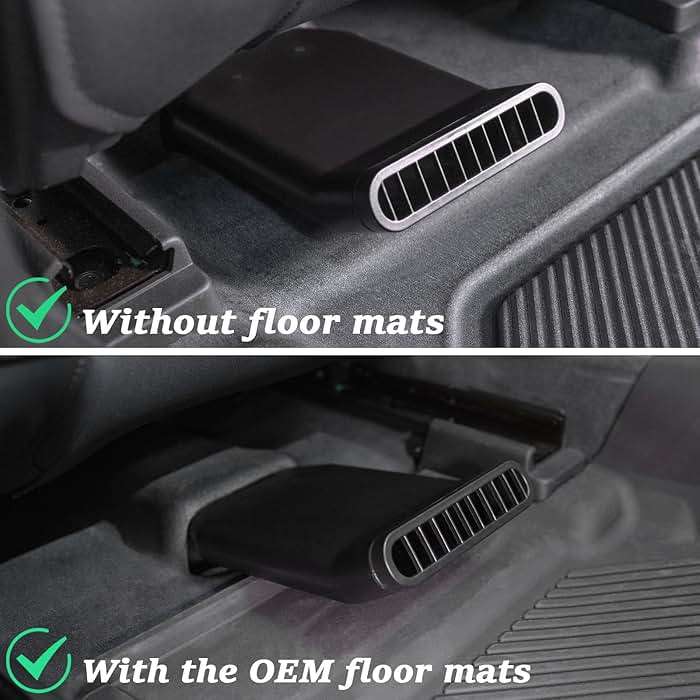 TOPINSTALL Rear Seat Vent Extender Compatible with 2021-2026 Ford Bronco 4 Doors, Plug-in Cooler Summer Air Vent Deflectors for Rear Seat Passenger 2PCS (Fit for OEM & Regular Floor Mats) - Image 2