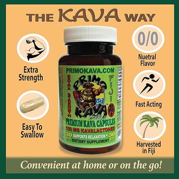 PRIMO KAVA Kava Capsules 3000mg | Authentic Kava Kava from Fiji | Fast Acting Kava Extract | 3,000mg of Kavalactones | Adaptogenic Experience | Certified 3rd Party Testing - Image 3