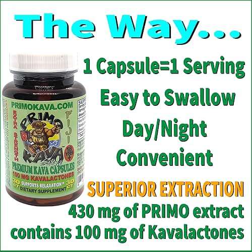 PRIMO KAVA Kava Capsules 3000mg | Authentic Kava Kava from Fiji | Fast Acting Kava Extract | 3,000mg of Kavalactones | Adaptogenic Experience | Certified 3rd Party Testing - Image 5