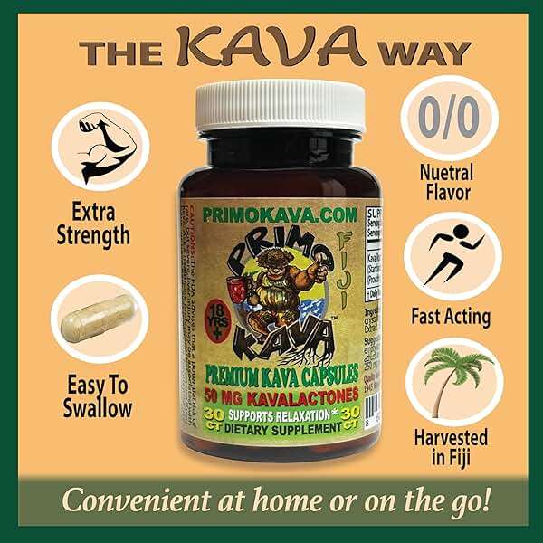 PRIMO KAVA Kava Capsules 1500mg | Authentic Kava Kava from Fiji | Fast Acting Kava Extract | 1500mg of Kavalactones | Adaptogenic Experience | Certified 3rd Party Testing - Image 3