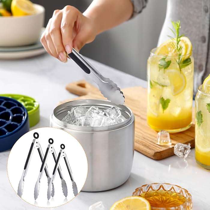 12 Pcs Serving Tongs for Cooking, 7" 9" 12" Heavy Duty Stainless Steel Lockable Kitchen Salad Tongs Small Grill Tong for Food, BBQ, Toaster, Non-slip Grip - Image 7