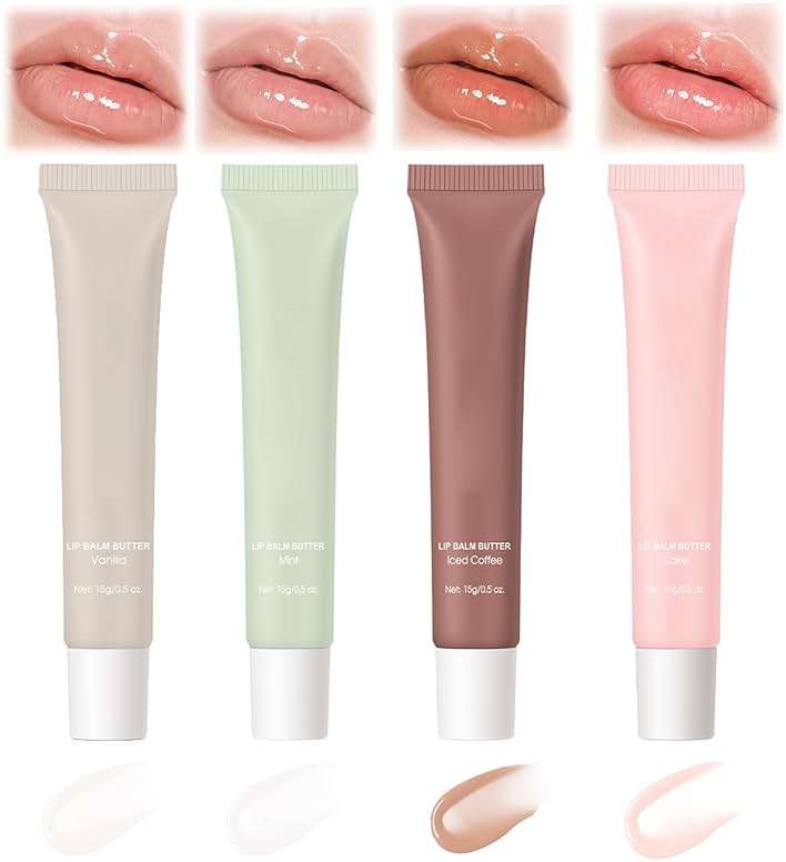 4Pack Special Lip Balms - Lip Balm Hydrating - Tinted Lip Butter Balm - Moisturizing Lip Gloss Set - Girls Lip Oil - Lip Moisturizer for Women - Lip Care Products - Gifts for Teen Girls - Image 1