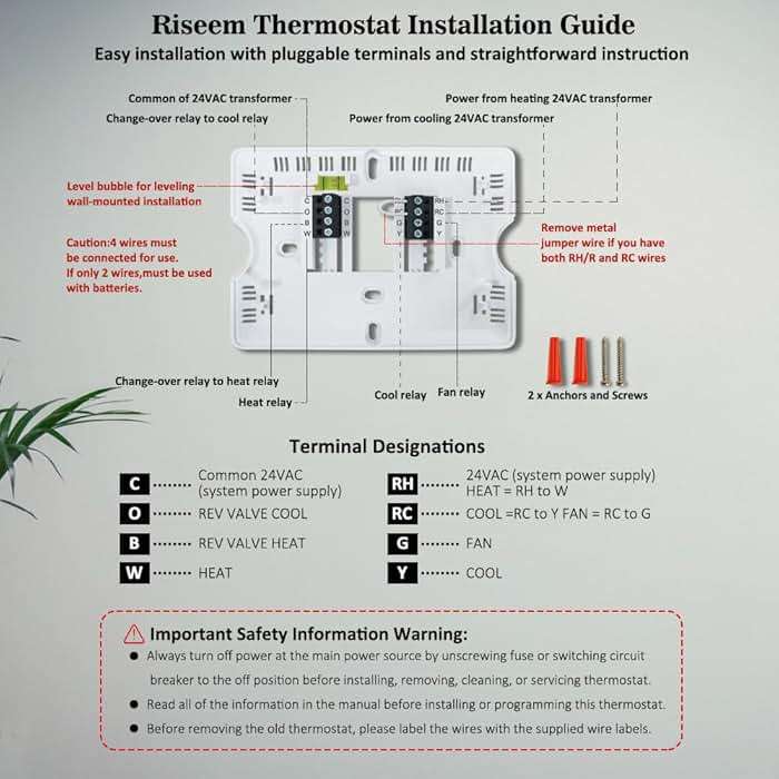 NonProgrammable Thermostat for Home, Digital Energy-Saving Thermostat,Single-Stage Systems, 1 Heat/1 Cool, Easy DIY Install,White Backlight - Image 6