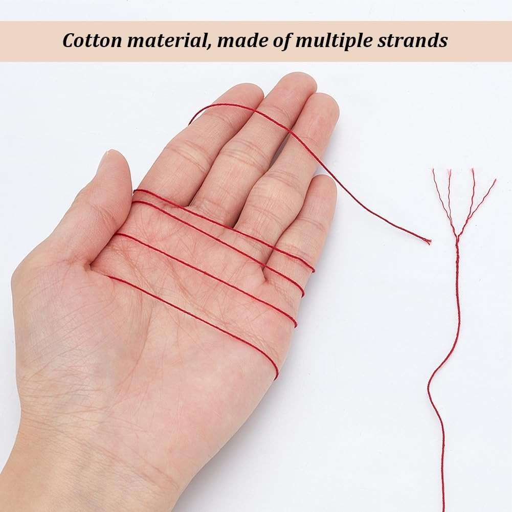 FREEBLOSS 300 Yards Sashiko Thread 6 Skeins 100% Cotton Cord Wine Red Japanese Embroidery Sashiko Threads for Hand Sewing Thick Sashiko Thread for Japanese Embroidery Supplies Embroidery Floss - Image 4