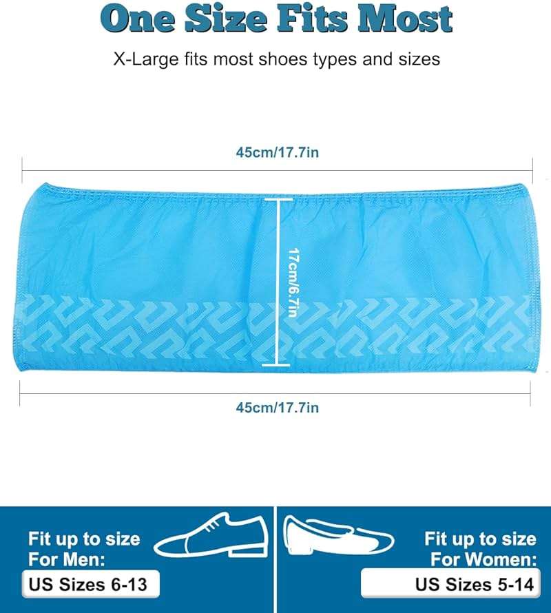 GOTMAR X-Large 200 Pack Breathable Shoe Covers Disposable for Indoors - Reusable Non-Slip Blue Booties, Fits Up to Men’s Size 13, Ideal for Home, Office & Travel, Doubles as Travel Shoe Bags - Image 2
