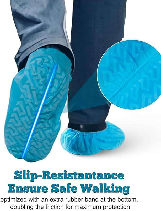 GOTMAR X-Large 200 Pack Breathable Shoe Covers Disposable for Indoors - Reusable Non-Slip Blue Booties, Fits Up to Men’s Size 13, Ideal for Home, Office & Travel, Doubles as Travel Shoe Bags - Image 3