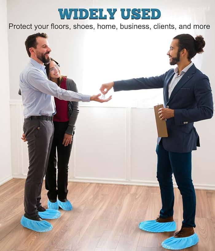 GOTMAR X-Large 200 Pack Breathable Shoe Covers Disposable for Indoors - Reusable Non-Slip Blue Booties, Fits Up to Men’s Size 13, Ideal for Home, Office & Travel, Doubles as Travel Shoe Bags - Image 5