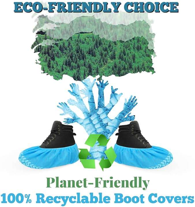 GOTMAR X-Large 200 Pack Breathable Shoe Covers Disposable for Indoors - Reusable Non-Slip Blue Booties, Fits Up to Men’s Size 13, Ideal for Home, Office & Travel, Doubles as Travel Shoe Bags - Image 6