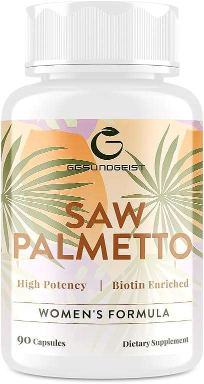 Gesundgeist Saw Palmetto for Women Hair Loss - DHT Blocker with 5-in-1 Blend for Hair Growth, Skin & Nails, Urinary Wellness - Extra Strength Saw Palmetto Supplement - 90 Capsules - Image 1