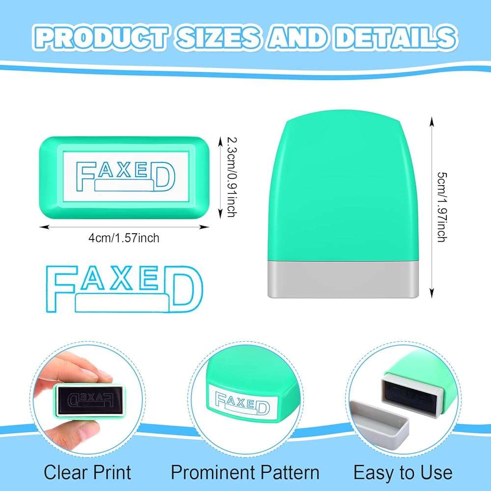 Crtiin 8 Pcs Office Stamp Set - Approved, Paid, Copy, Faxed, Scanned, Confidential, Received, Original - Self Inking Rubber Stamps Plastic, Rectangular for Business(Style 1,Mixed Colors) - Image 3
