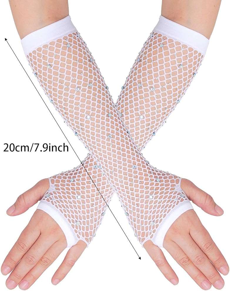 Haakong Bunny Costume Set for Women Bunny Ears Headbands with Fishnet Gloves Party Costume Accessories for Halloween Party - Image 2
